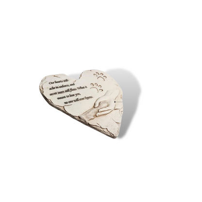 Heart-Shaped Pet Memorial Stones Hand-Painted Pet Grave Marker