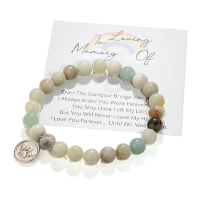 "In Loving Memory" Rainbow Bridge Pet Memorial Bracelet