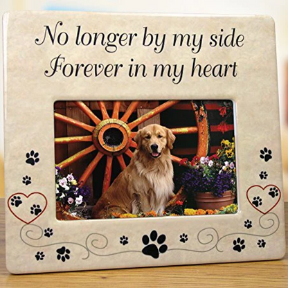 "No Longer by My Side Forever in My Heart" Memorial Ceramic Picture Frame