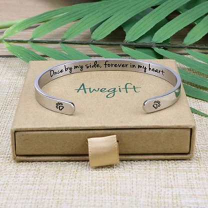 "Once By My Side, Forever In My Heart" Memorial Cuff Bangle Bracelet