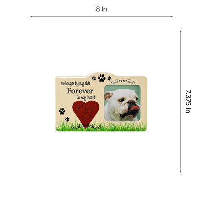 Pet Memorial Frame - No Longer By Our Side Forever in Our Hearts Ceramic 4x6"