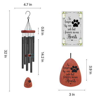 Pet Memorial Wind Chime - No Longer by Our Side but Forever in Our Hearts