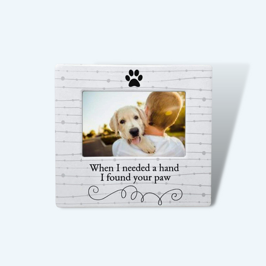 "When I Needed a Hand I Found Your Paw" Ceramic Photo Frame
