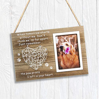 "The Paw Prints I Left In Your Heart" Memorial Picture Frame