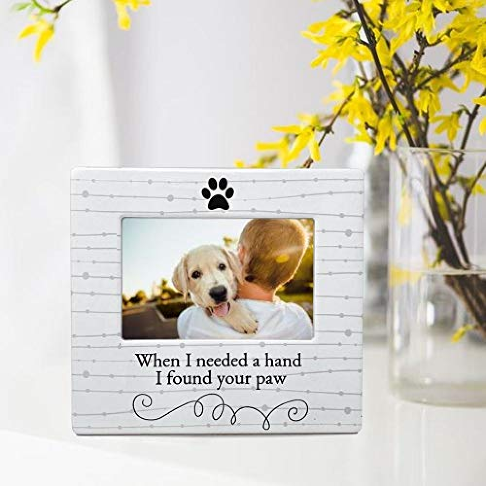 "When I Needed a Hand I Found Your Paw" Ceramic Photo Frame