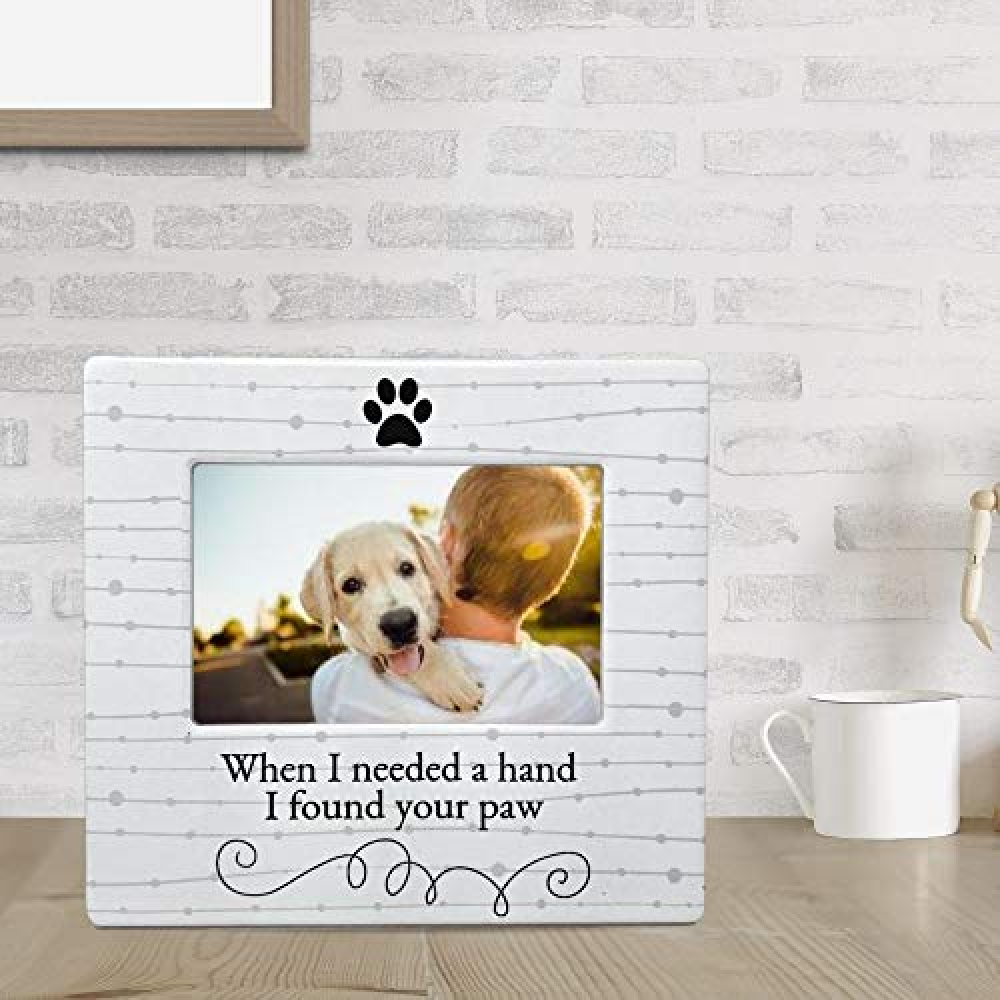 "When I Needed a Hand I Found Your Paw" Ceramic Photo Frame