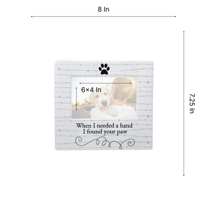 "When I Needed a Hand I Found Your Paw" Ceramic Photo Frame