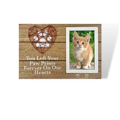 "You Left Your Paw Prints Forever On Our Hearts" Memorial Picture Frame