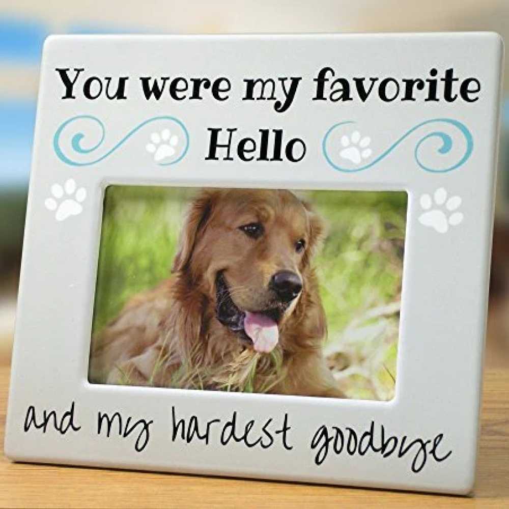 "You Were My Favorite Hello and My Hardest Goodbye" Pet Memorial Picture Frame