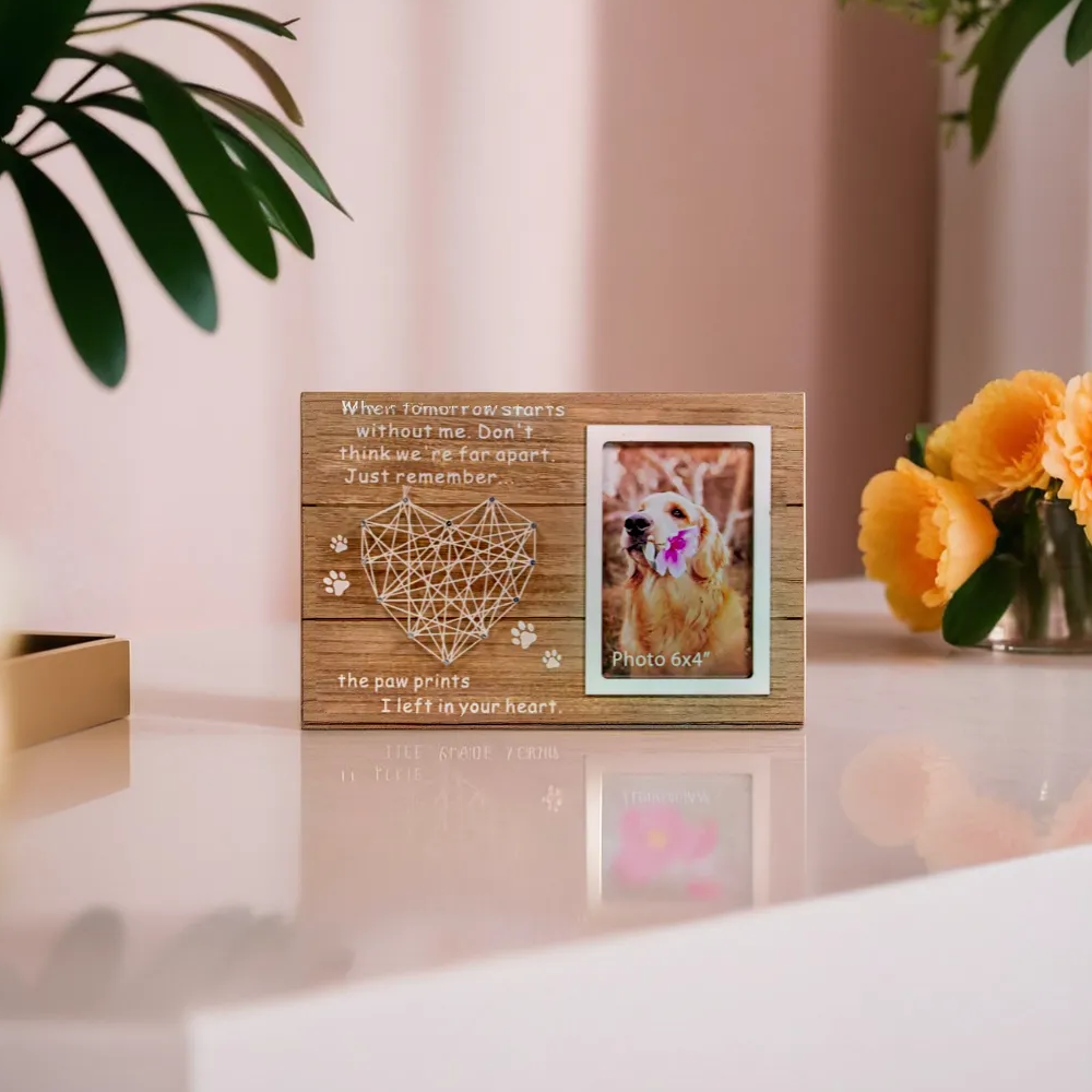 "The Paw Prints I Left In Your Heart" Memorial Picture Frame