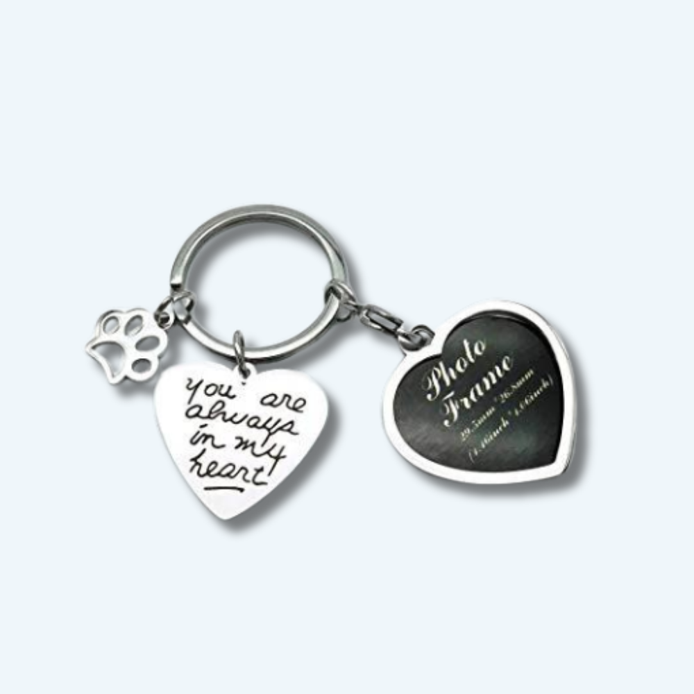 "You are Always in My Heart" Pet Memorial Photo Frame Keychain