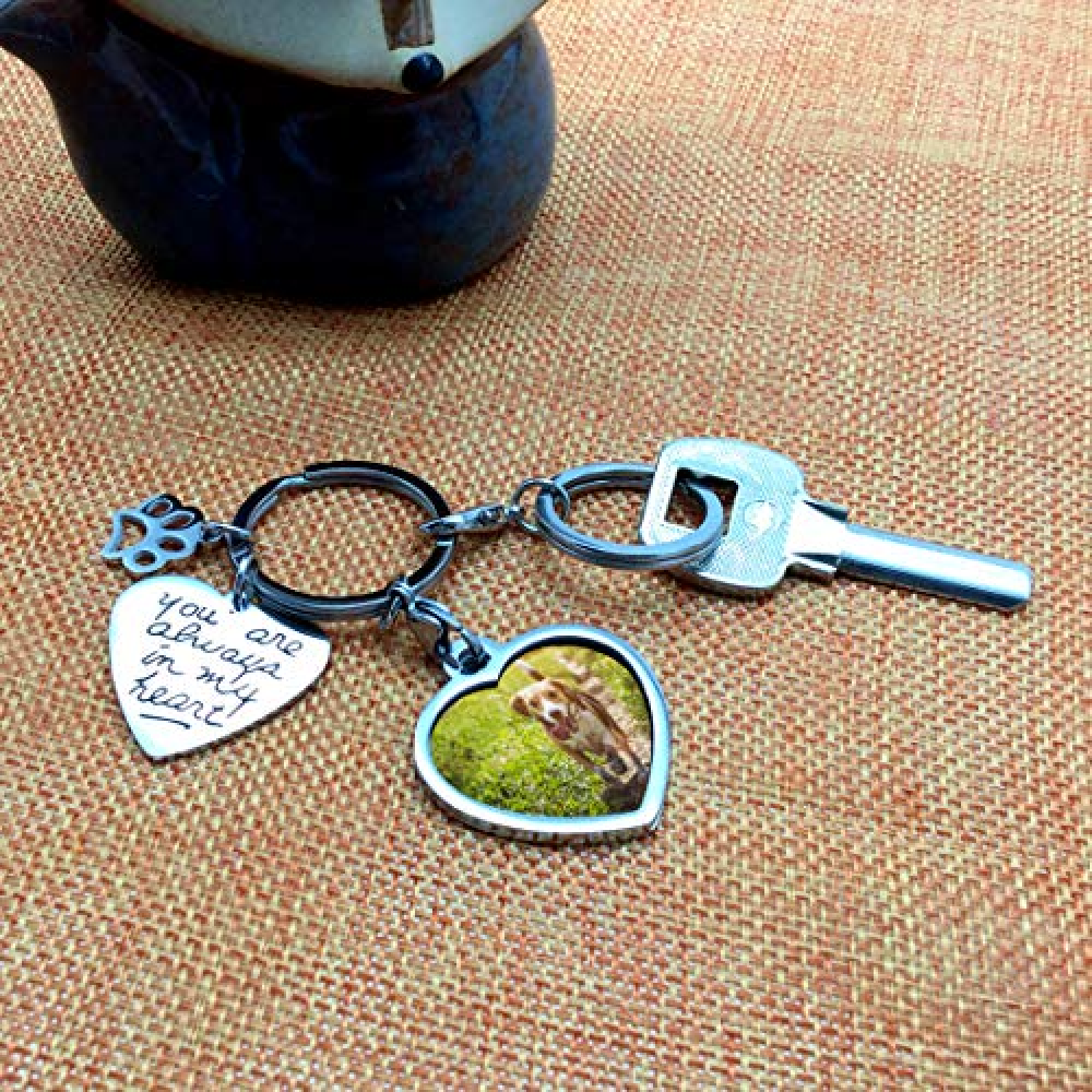 "You are Always in My Heart" Pet Memorial Photo Frame Keychain