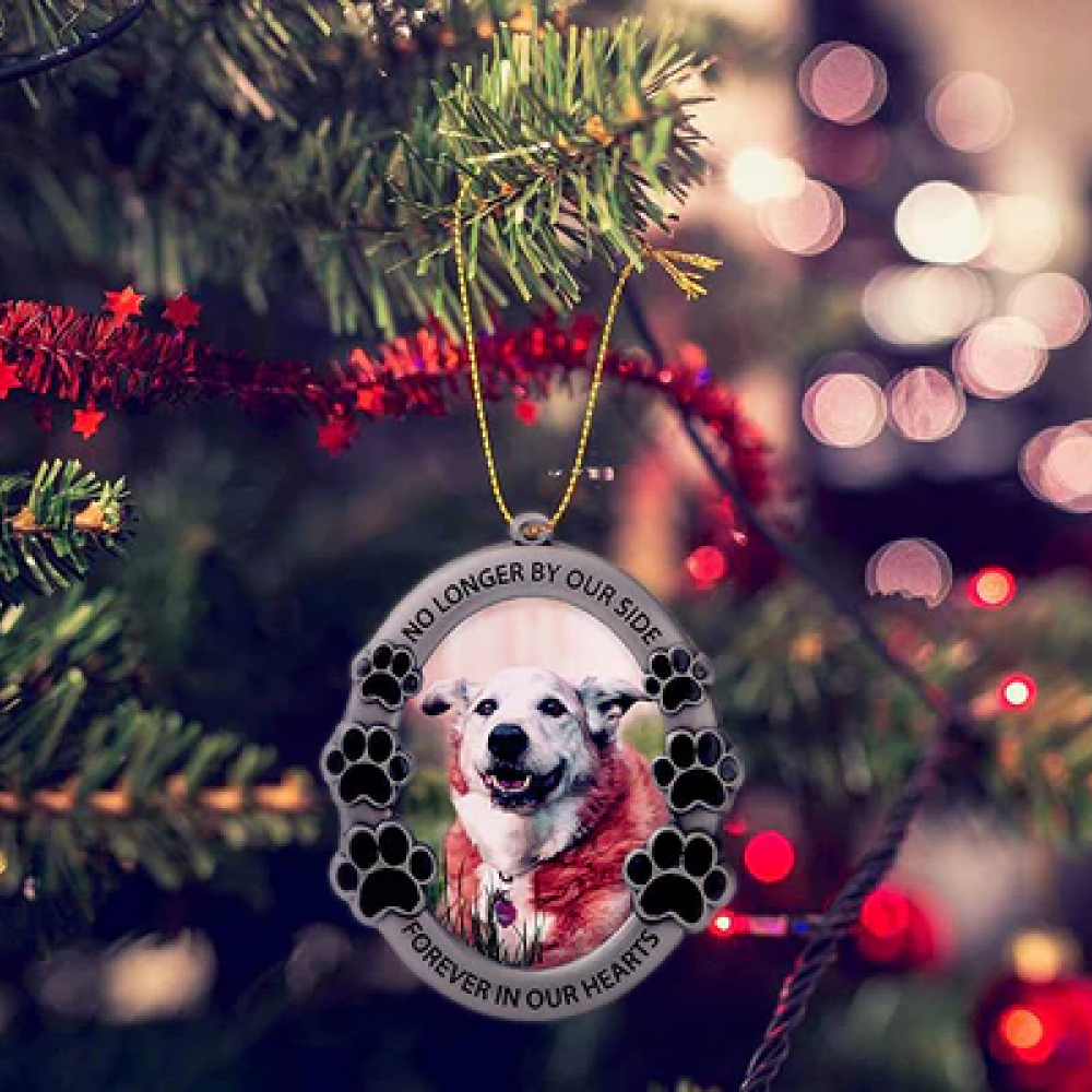 "No Longer By Our Side" Pet Memorial Chistmas Ornament