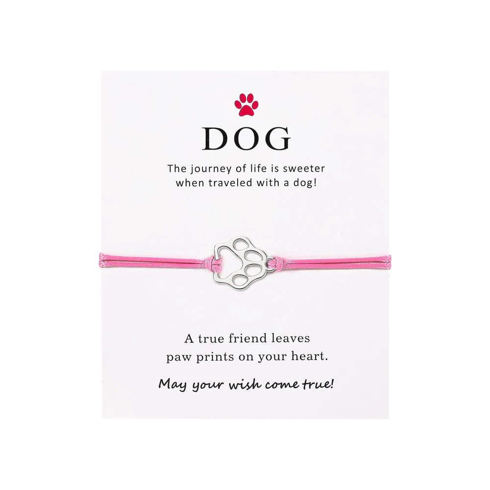 Paw Print Threaded Pet Memorial Bracelet - Many Colors Available