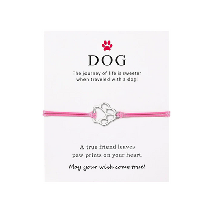 Paw Print Threaded Pet Memorial Bracelet - Many Colors Available