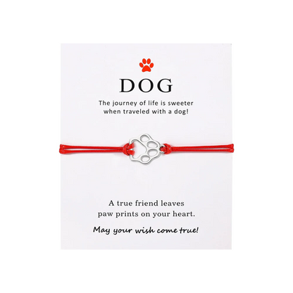 Paw Print Threaded Pet Memorial Bracelet - Many Colors Available