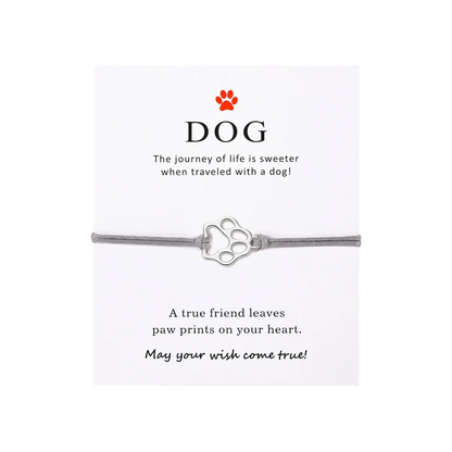 Paw Print Threaded Pet Memorial Bracelet - Many Colors Available