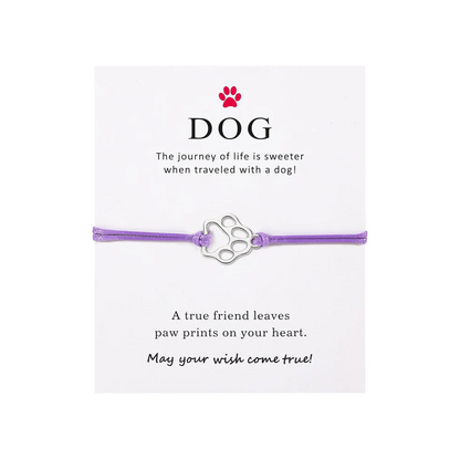 Paw Print Threaded Pet Memorial Bracelet - Many Colors Available