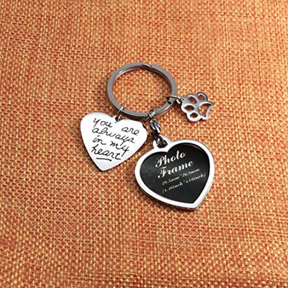 "You are Always in My Heart" Pet Memorial Photo Frame Keychain