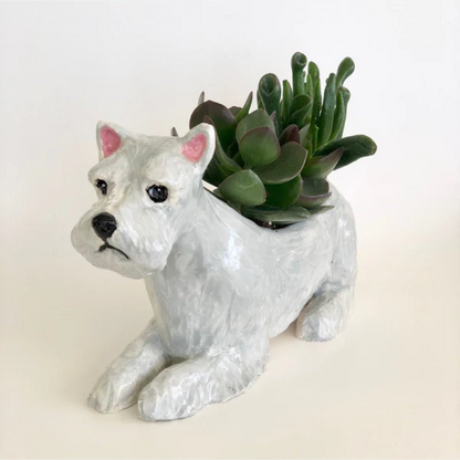 Custom Sculpture Ceramic Dog Portrait Planter