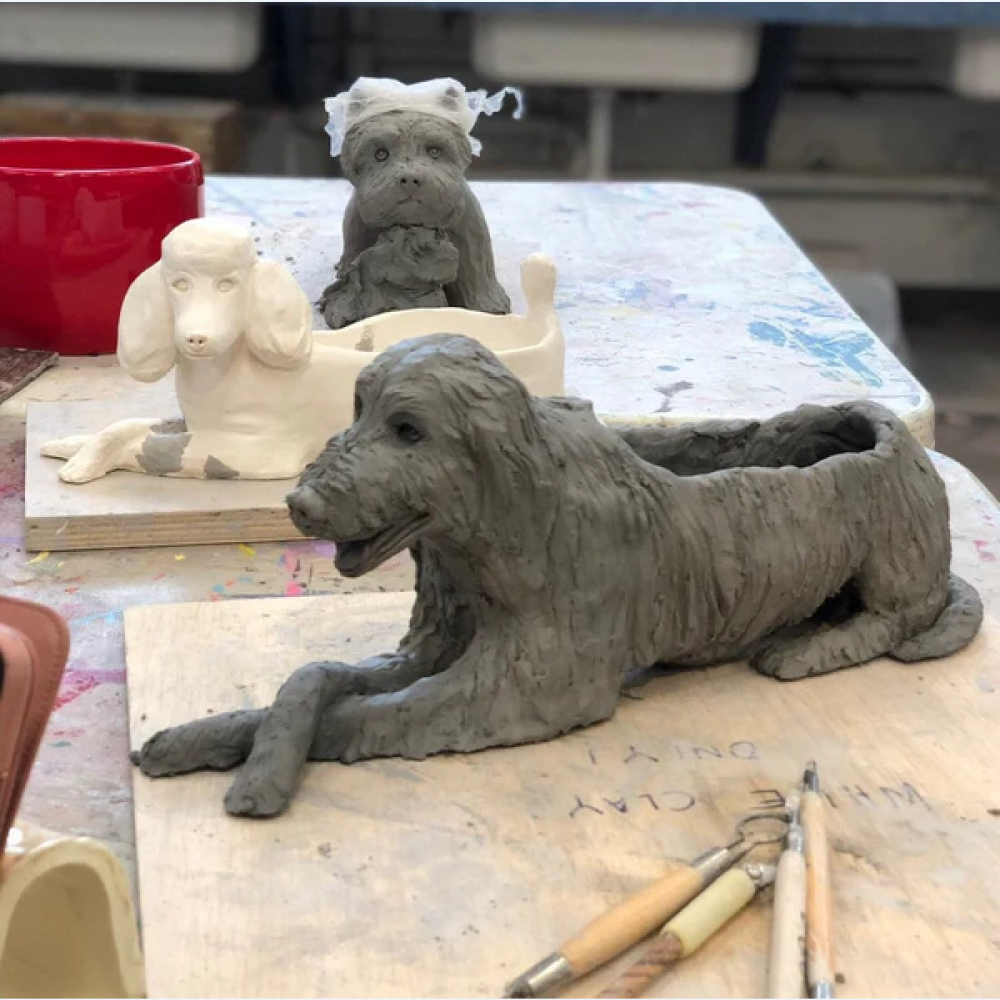 Custom Sculpture Ceramic Dog Portrait Planter