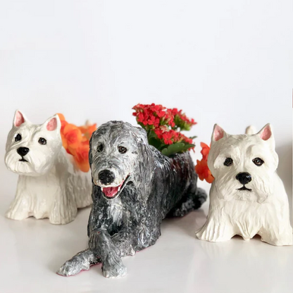 Custom Sculpture Ceramic Dog Portrait Planter