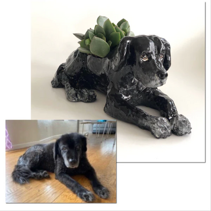 Custom Sculpture Ceramic Dog Portrait Planter