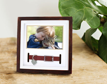 Pet Collar Memorial Keepsake Photo Frame Shadowbox (Espresso)