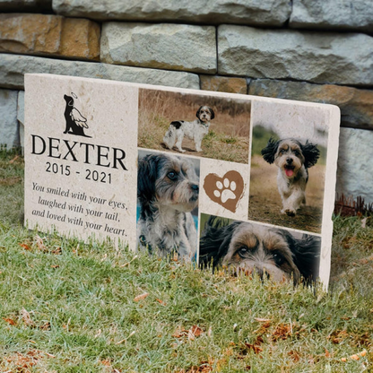 Colorful Custom Limestone Pet Burial Marker | Choose from 4 Styles