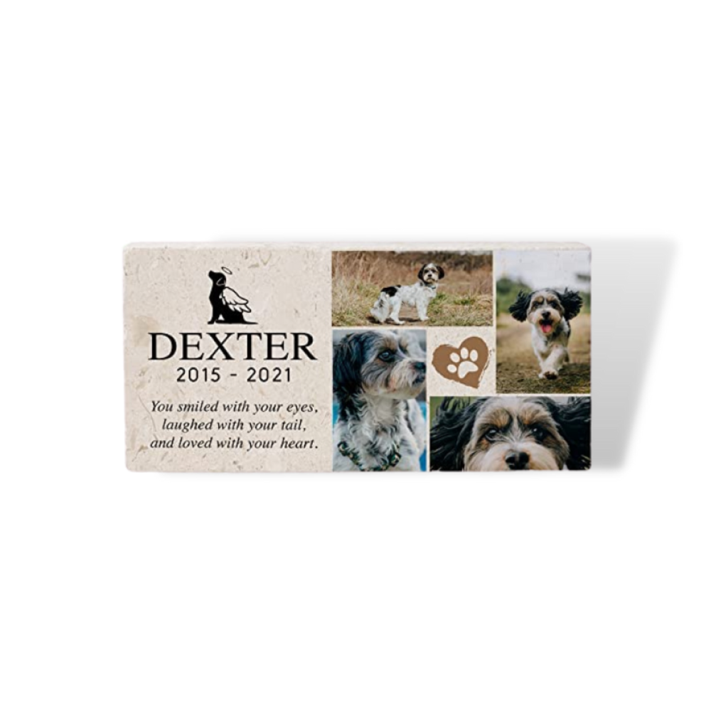 Colorful Custom Limestone Pet Burial Marker | Choose from 4 Styles