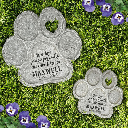 Paw-Shaped Custom Text Pet Burial Marker