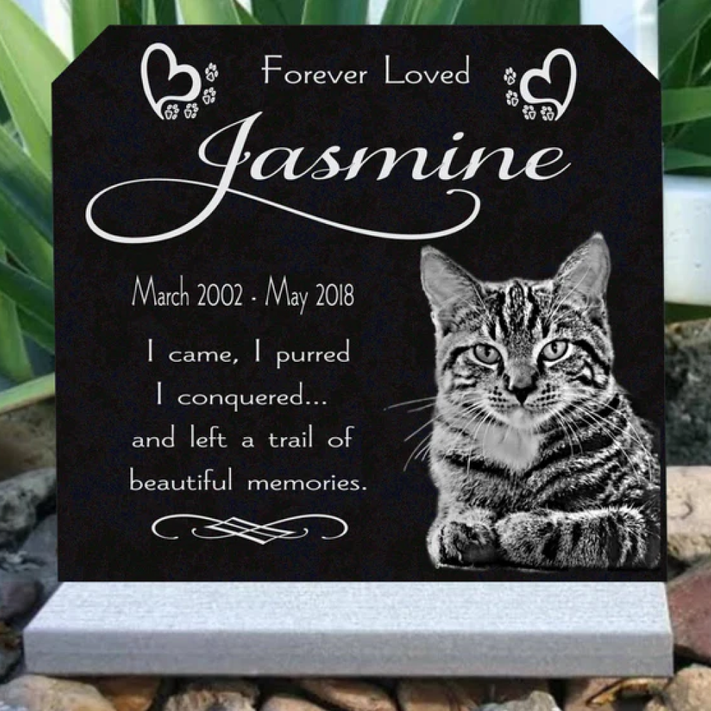 Pet Memorial Monument Engraved Granite Headstone (4 Options Available)