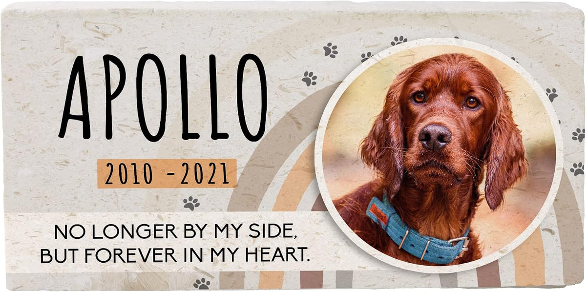 Colorful Custom Limestone Pet Burial Marker | Choose from 5 Designs