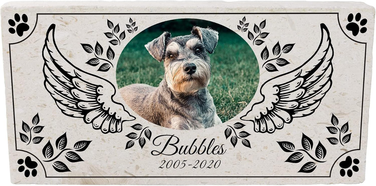 Colorful Custom Limestone Pet Burial Marker | Choose from 5 Designs