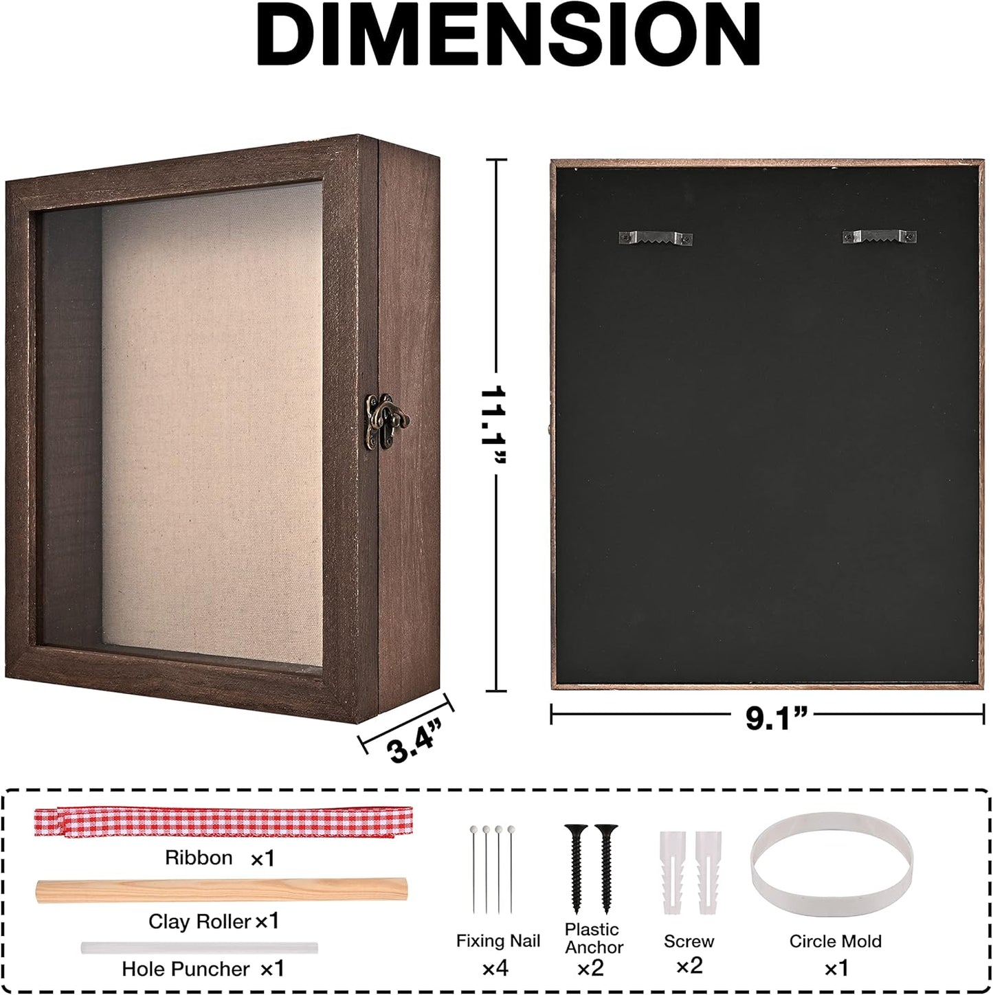 Pet Memorial Shadow Box with Clay Paw Print Impression Kit