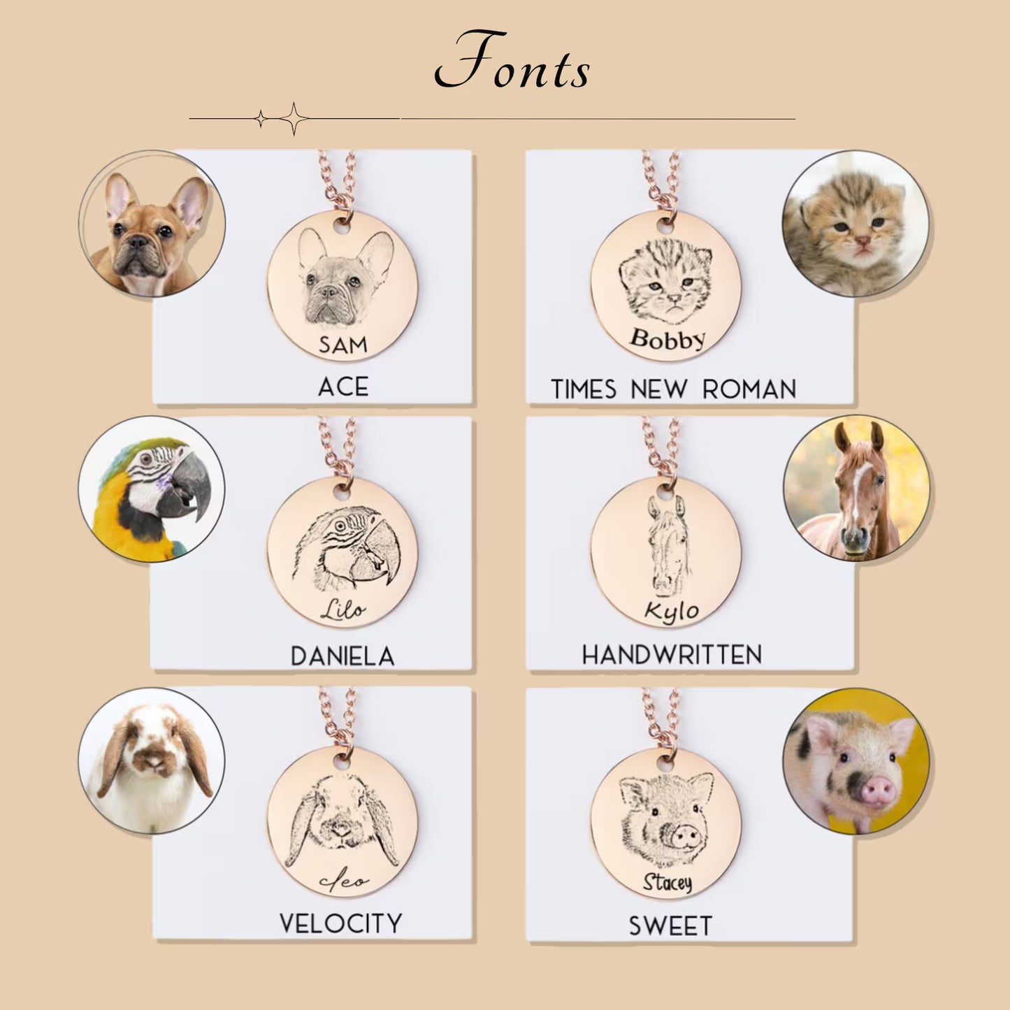 Custom Pet Memorial Portrait Necklace