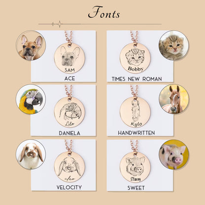 Custom Pet Memorial Portrait Necklace