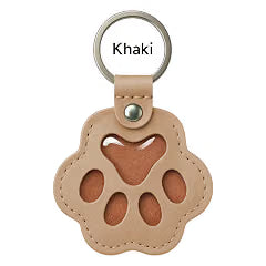 Custom Name Paw-Shaped Leather Keychain, Refillable Keepsake for Bag or Key