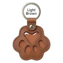 Custom Name Paw-Shaped Leather Keychain, Refillable Keepsake for Bag or Key