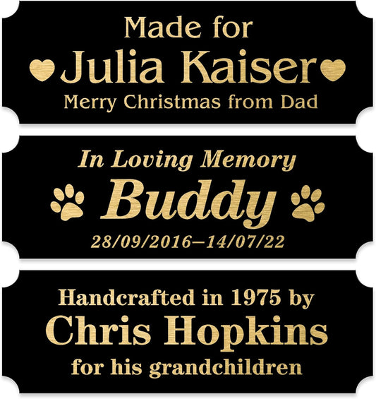 Solid Brushed Brass Customized Nameplate Tags
