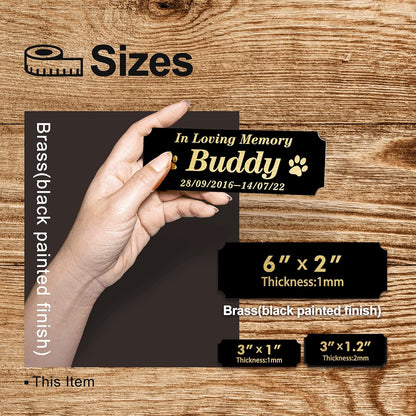 Solid Brushed Brass Customized Nameplate Tags