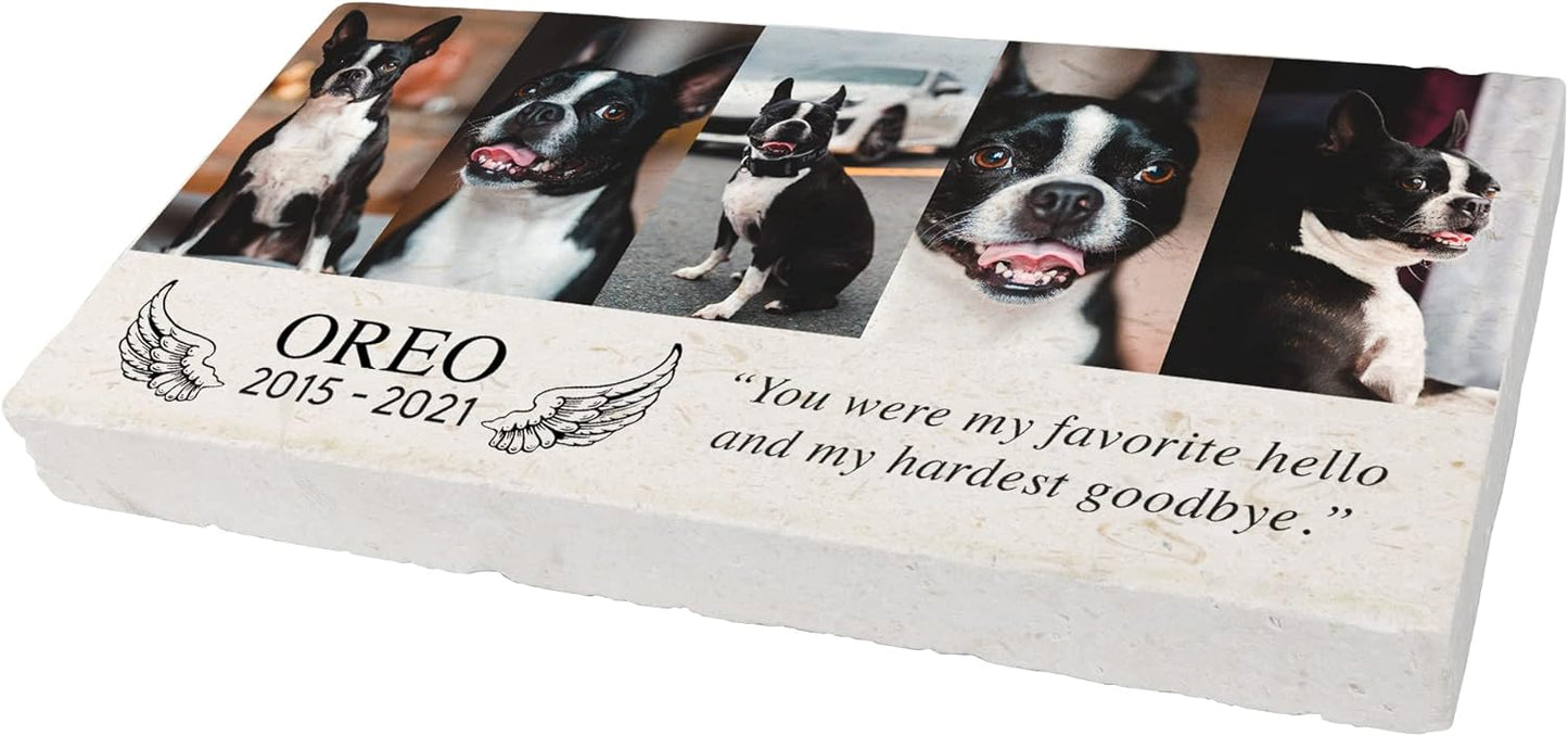 Custom Limestone Pet Memorial by Pet Memory Shop (12" x 6")