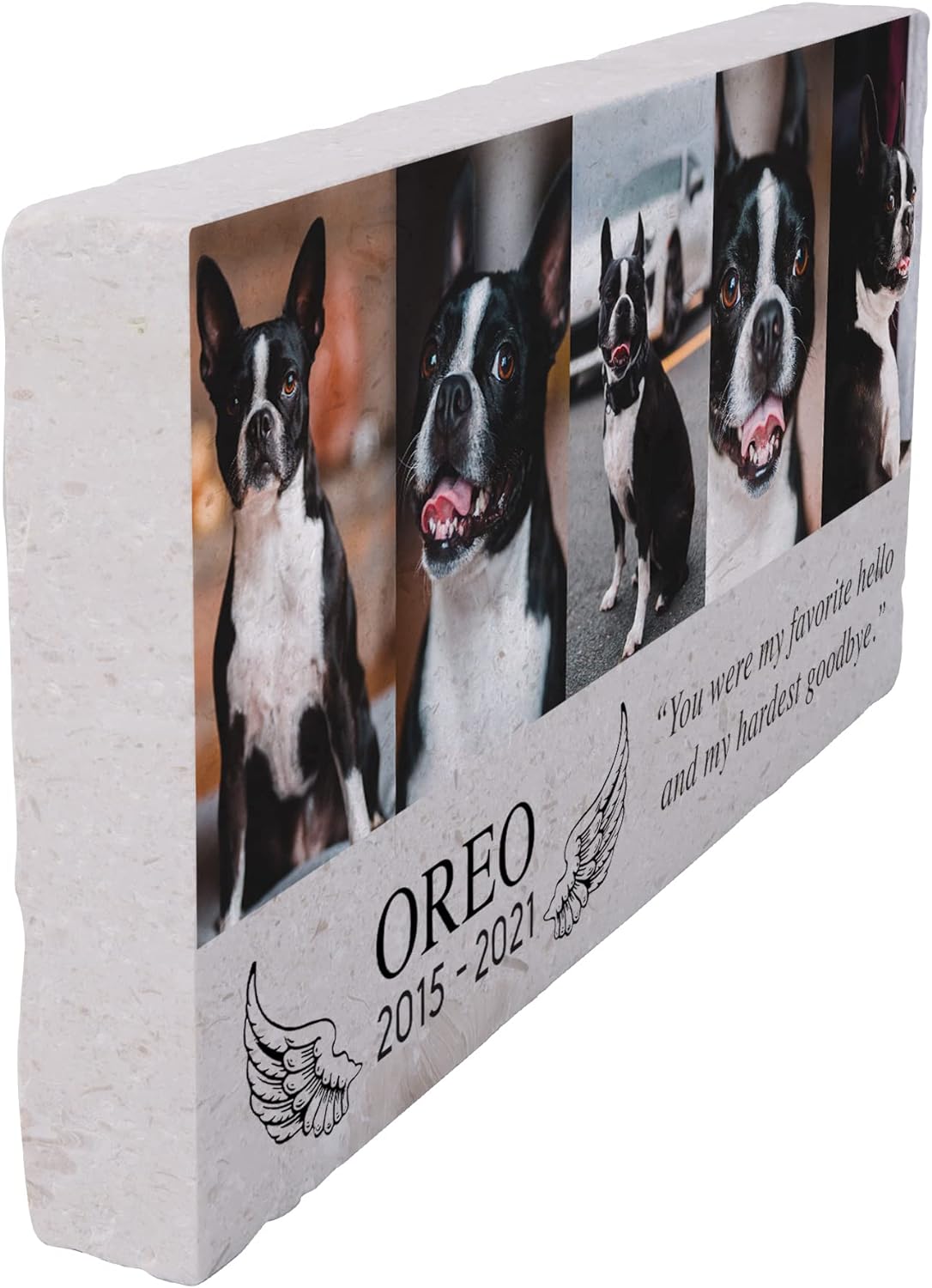 Custom Limestone Pet Memorial by Pet Memory Shop (12" x 6")