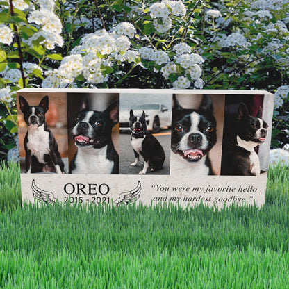 Custom Limestone Pet Memorial by Pet Memory Shop (12" x 6")