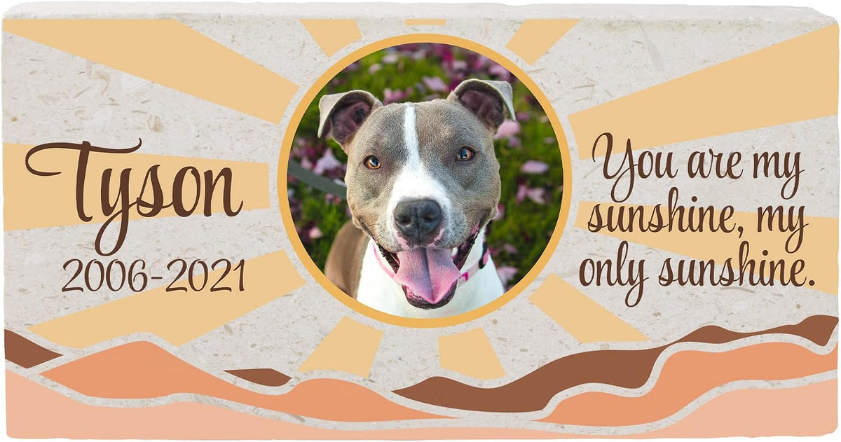Colorful Custom Limestone Pet Burial Marker | Choose from 5 Designs
