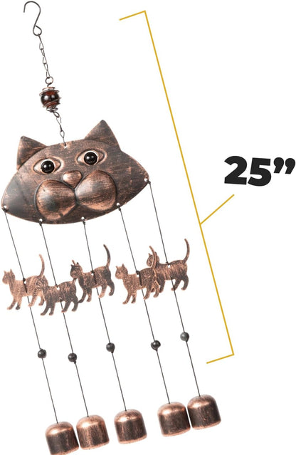 "Fancy Cat" Harmonic Soothing Garden Wind Chimes - 20"