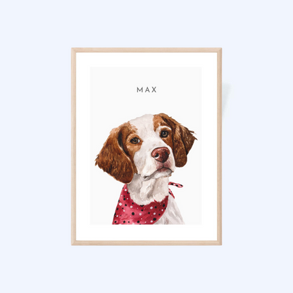 Custom Watercolor Pet Portrait by Jack | Hand Painted & Framed