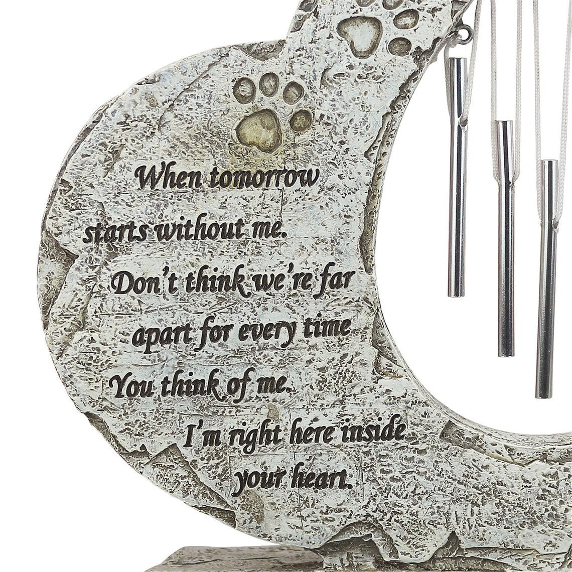 Custom-Engraved Pet Memorial Stone with Wind Chimes