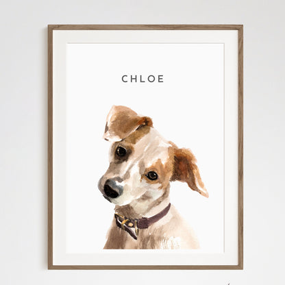 Custom Watercolor Pet Portrait by Jack | Hand Painted & Framed