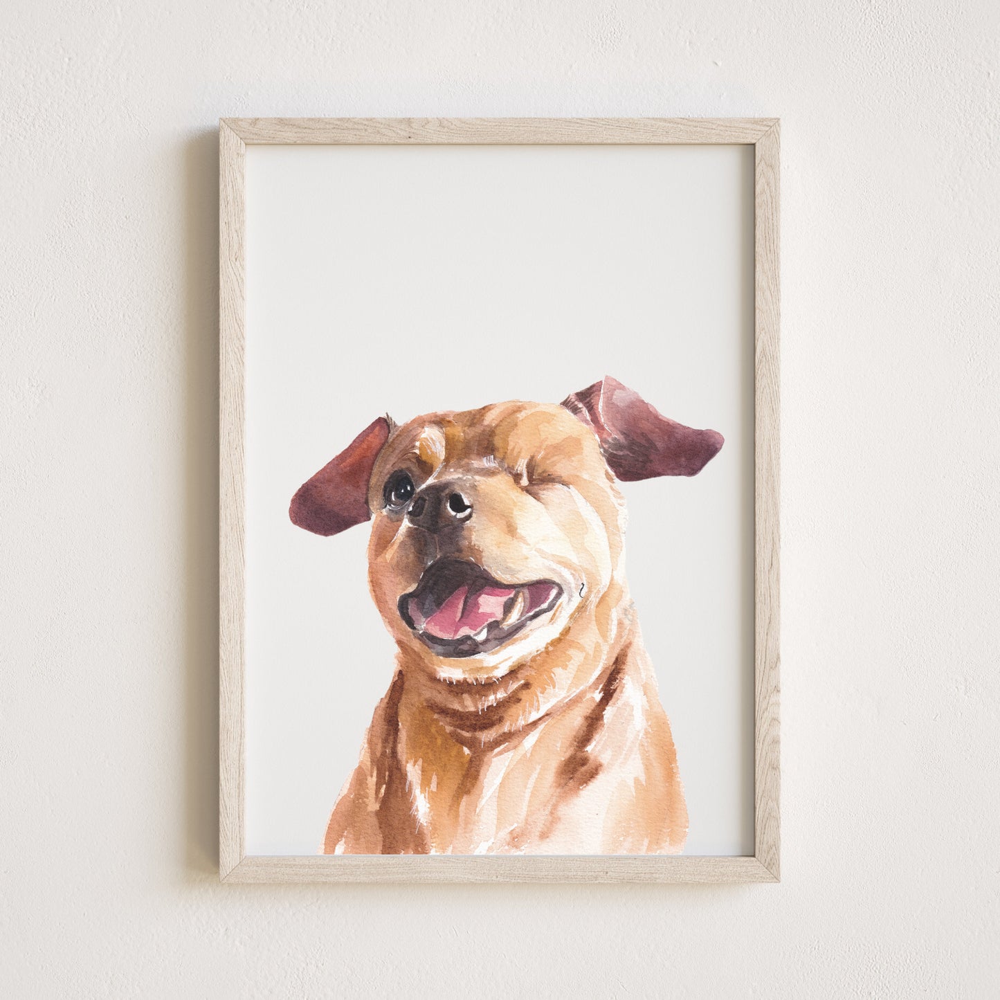 Custom Watercolor Pet Portrait by Jack | Hand Painted & Framed